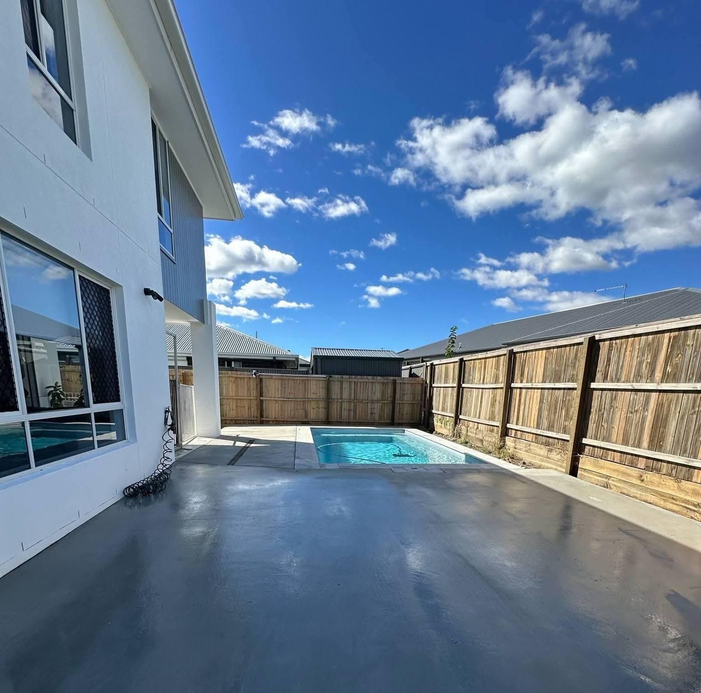Charcoal pool surround & side path