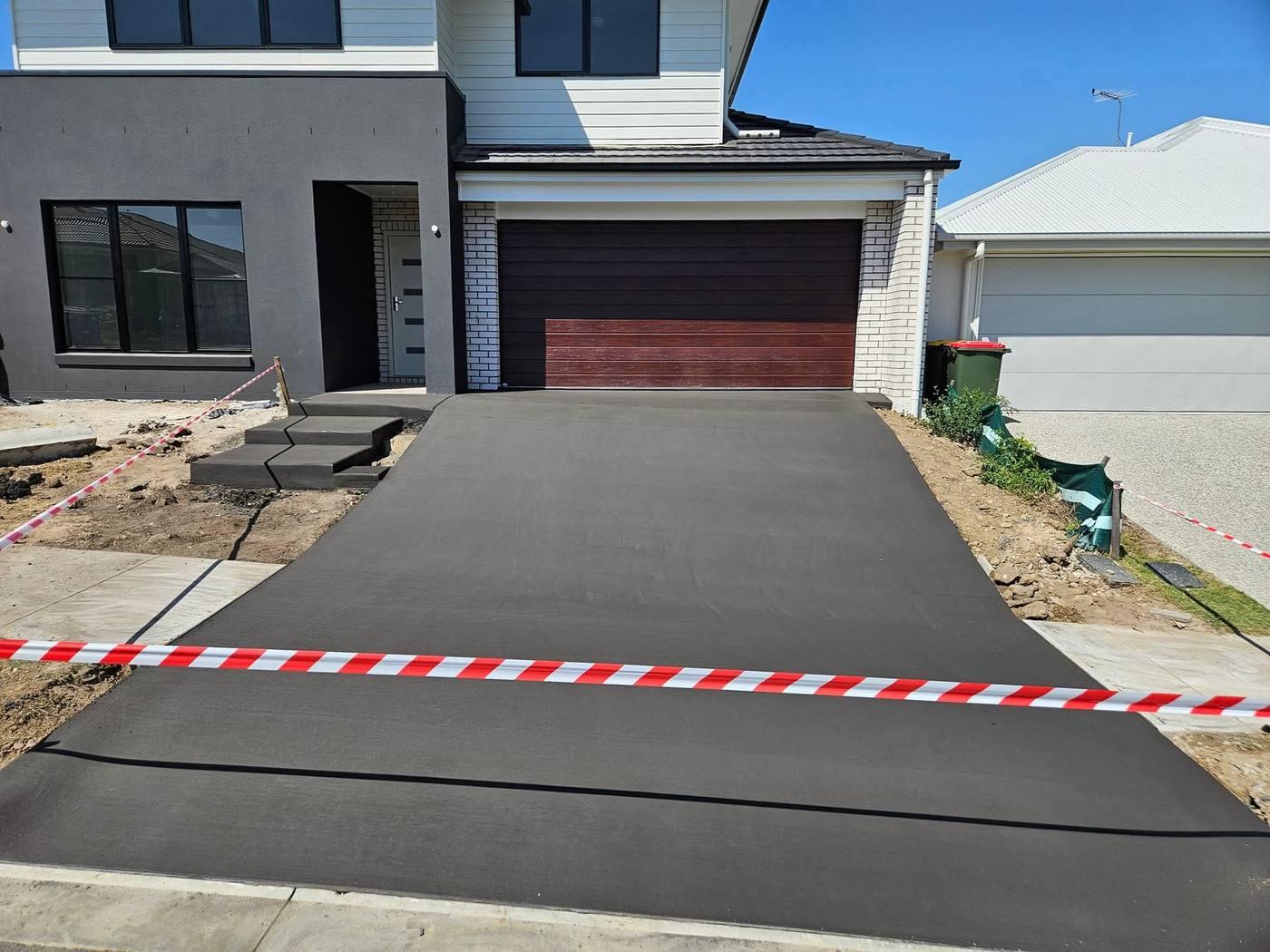 Charcoal driveway, new build